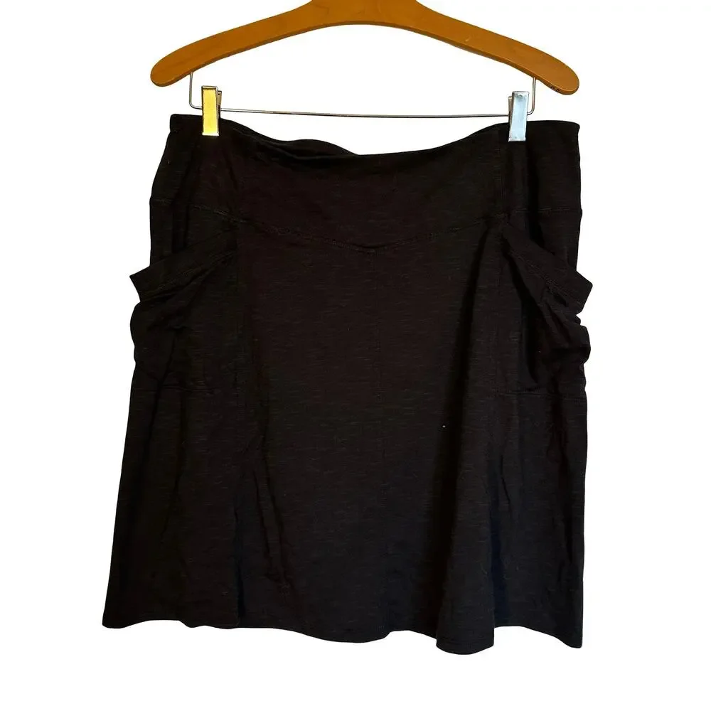 Toad & Co Foxon Skort Tencel Skirt Outdoors Gorpcore Camping Black Charcoal L